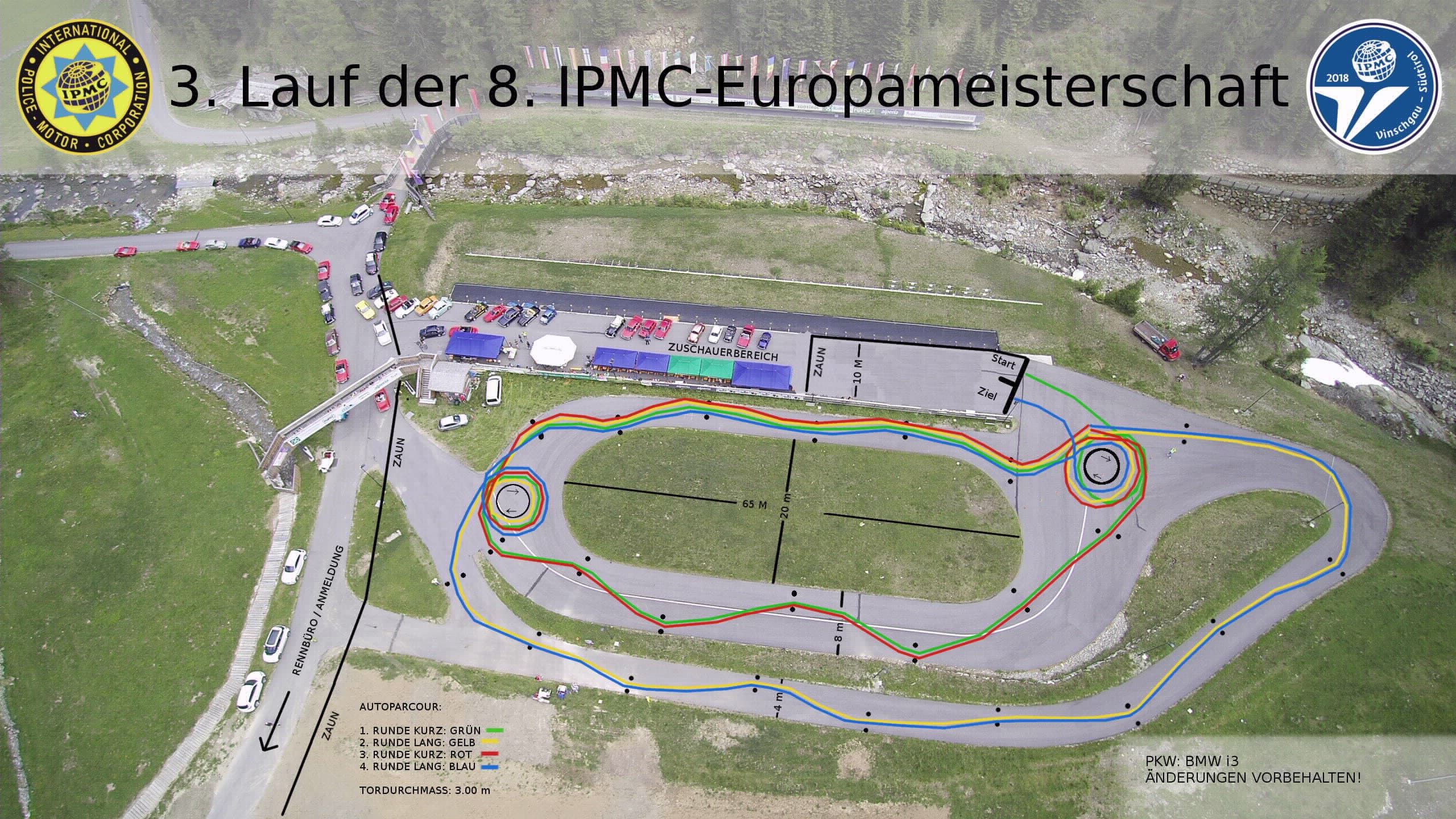 Parcours des 3. Lauf der 8. Europameisterschaft der IPMC für PKW